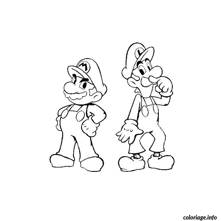 Coloriage Mario Et Luigi Dessin à Imprimer