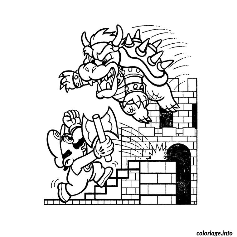 Dessin bowser et mario Coloriage Gratuit à Imprimer