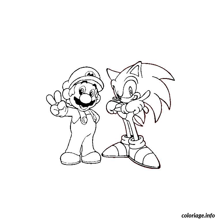 Coloriage Mario Et Sonic Dessin à Imprimer