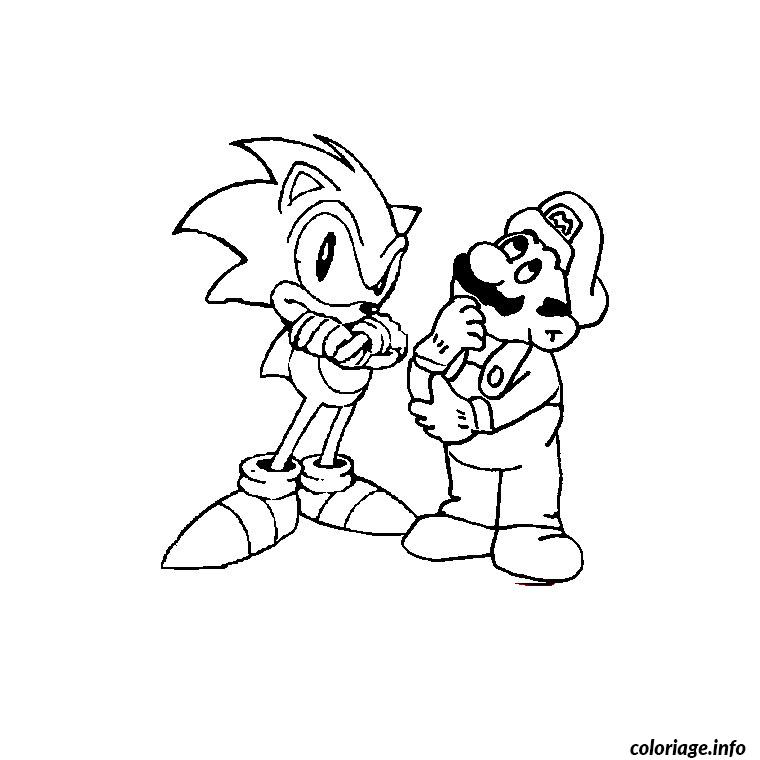 Dessin mario et sonic au jeux olympiques Coloriage Gratuit à Imprimer