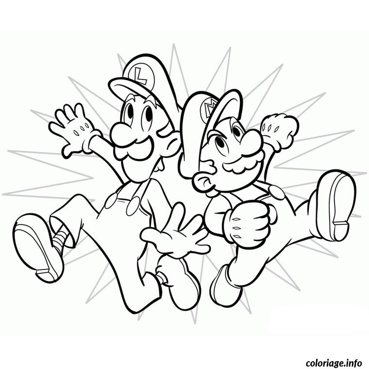 Dessin mario course Coloriage Gratuit à Imprimer