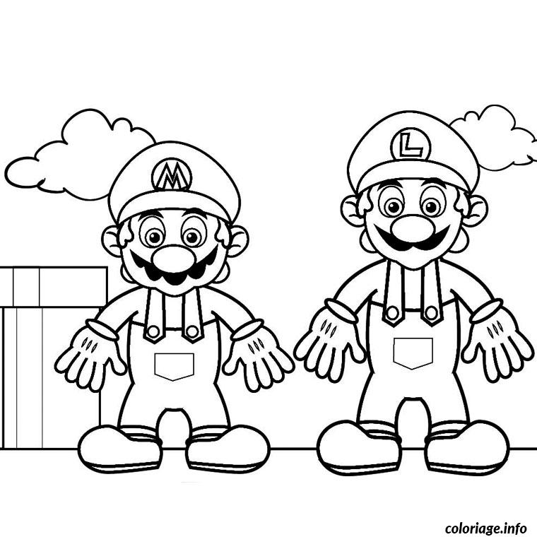 Coloriage Mario Et Luigi Super Mario Galaxy 2 Dessin à Imprimer