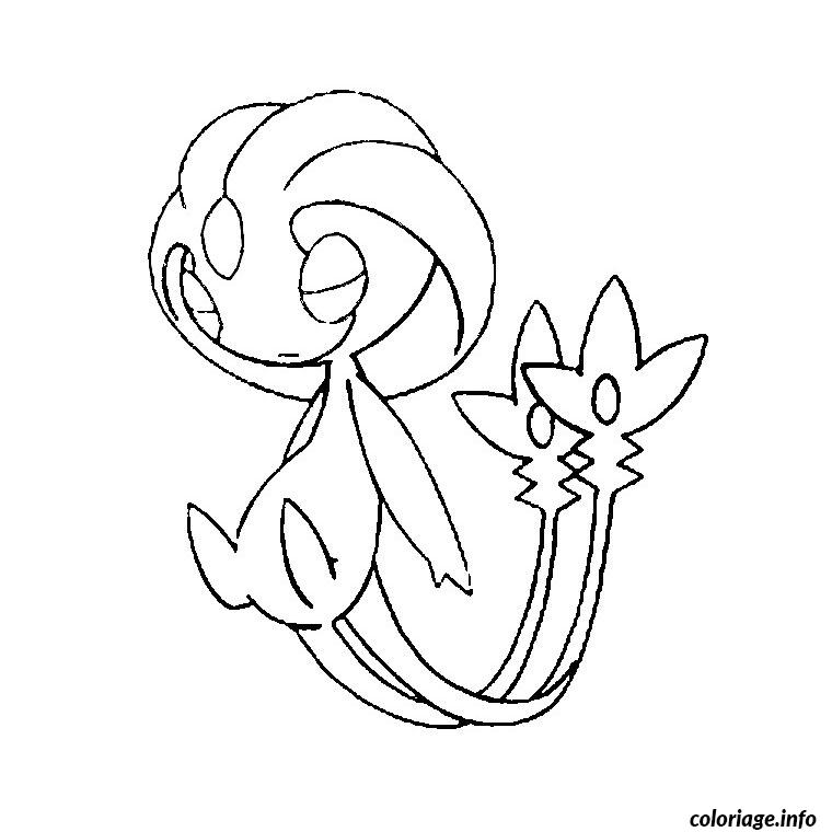 Coloriage Pokemon Crehelf dessin