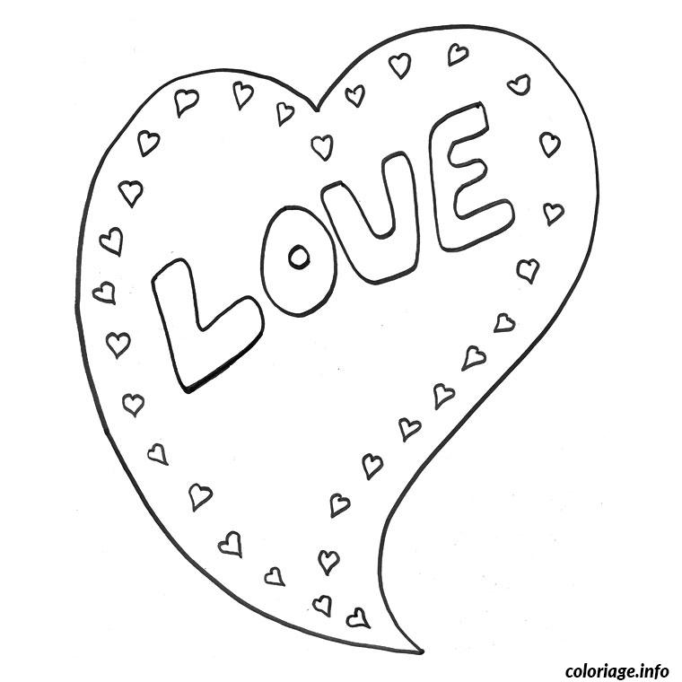 Coloriage coeur love  JeColorie.com