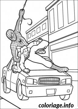 Dessin voiture spiderman Coloriage Gratuit à Imprimer