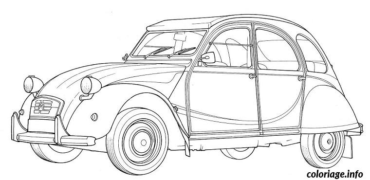 Dessin voiture 2cv Coloriage Gratuit à Imprimer