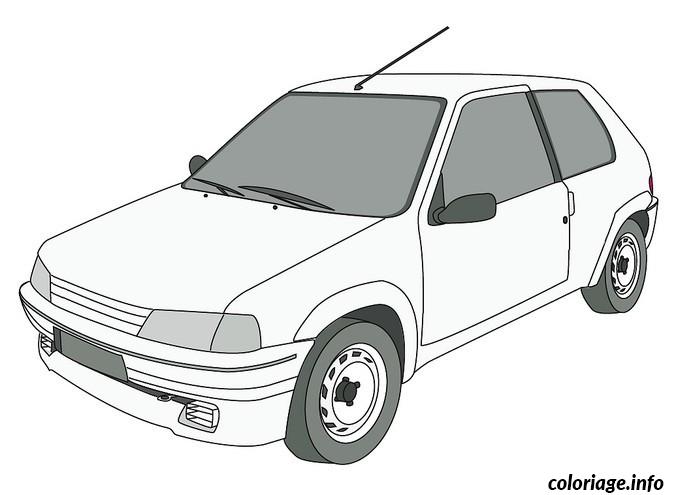 dessin voiture peugeot coloriage 1091