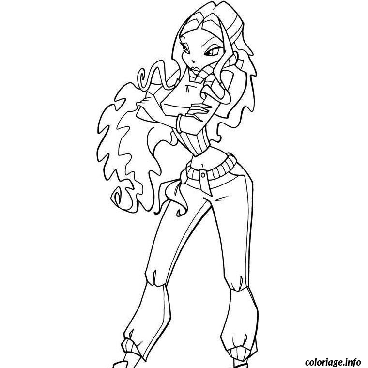 Dessin winx layla enchantix Coloriage Gratuit à Imprimer