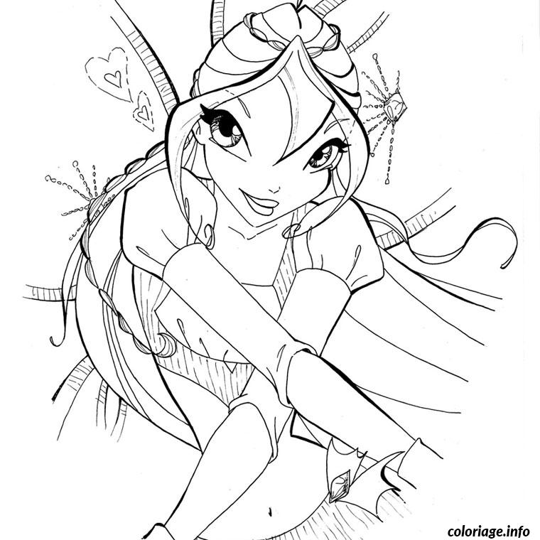 Coloriage Winx Enchantix Stella