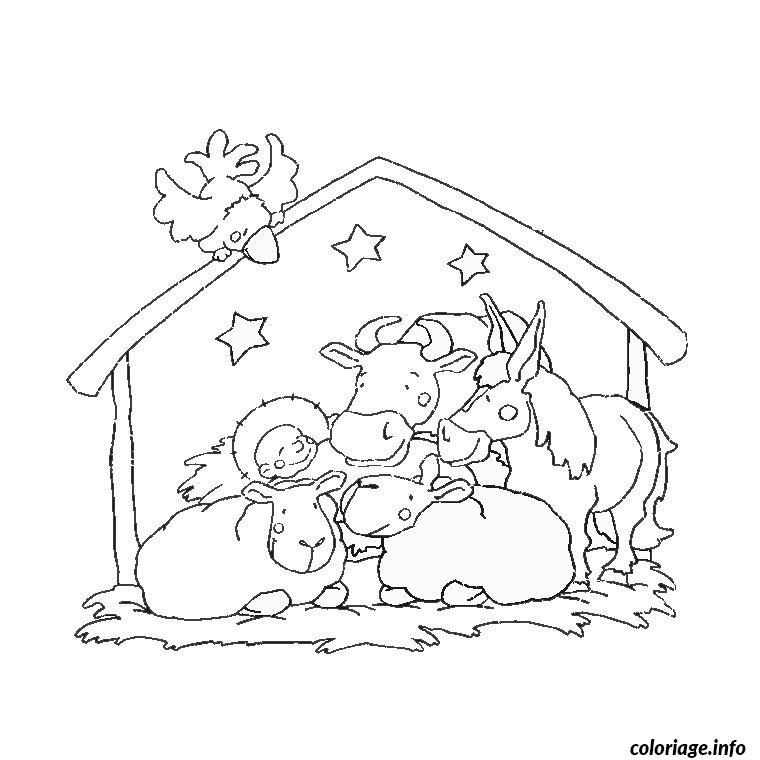 Dessin creche de noel Coloriage Gratuit à Imprimer