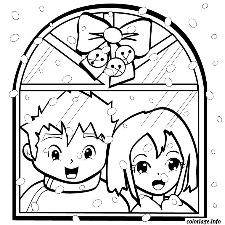 Dessin noel fenetre Coloriage Gratuit à Imprimer