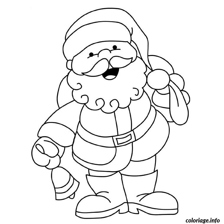 Dessin gratuit à imprimer Coloriage Père Noël et la hotte de jouets