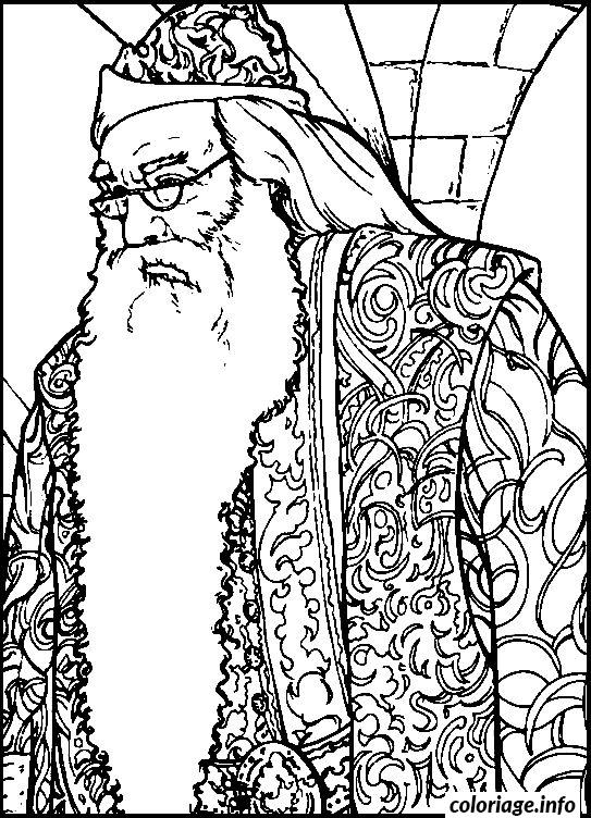 Coloriage Albus Dumbledore Dessin Harry Potter à imprimer