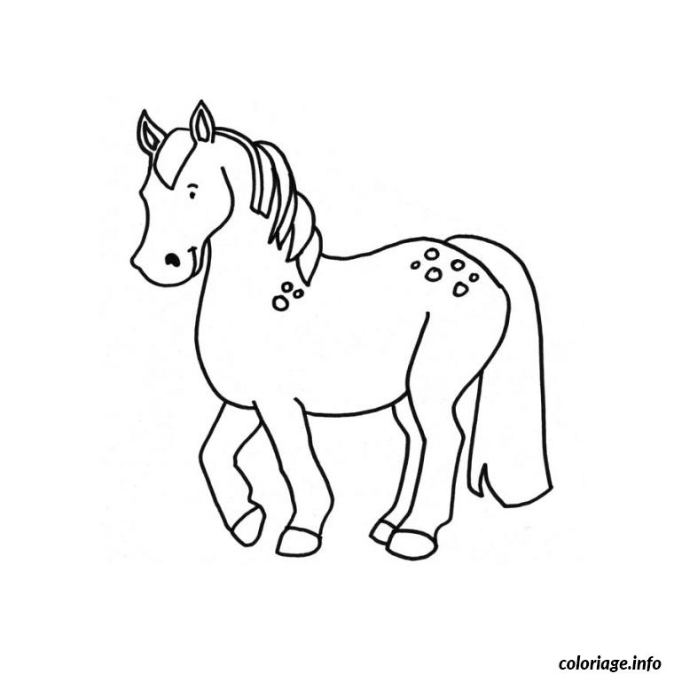 Dessin poney Coloriage Gratuit à Imprimer