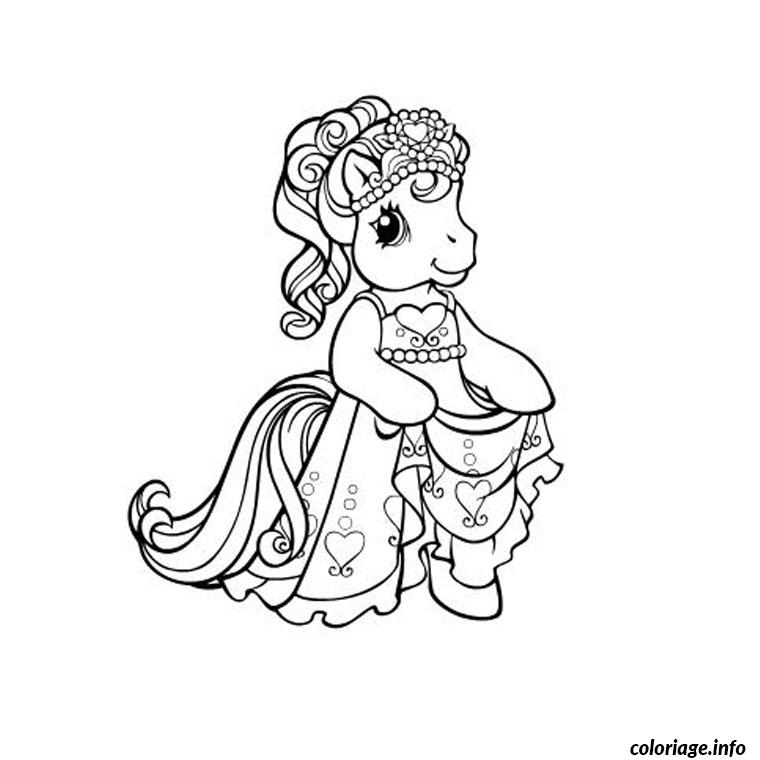 Dessin poney princesse Coloriage Gratuit à Imprimer