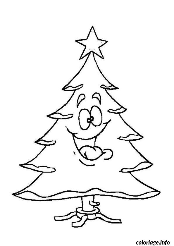 Dessin sapin de noel rigolo Coloriage Gratuit à Imprimer