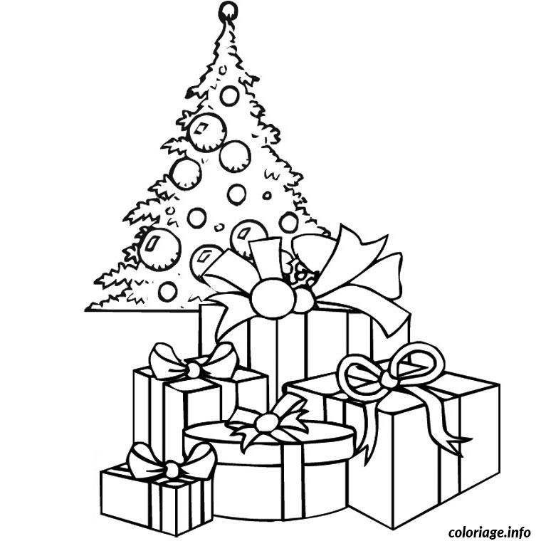 Coloriage Sapin De Noel Avec Cadeau Dessin Sapin Noel à imprimer