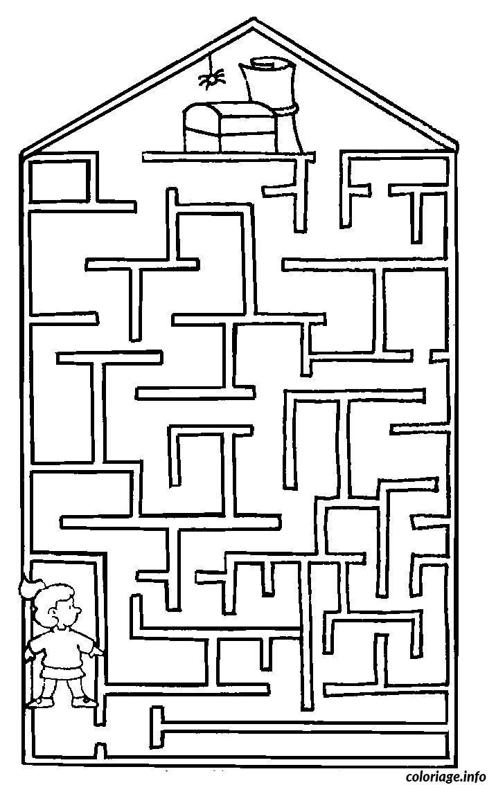 Dessin labyrinthe jeux maison Coloriage Gratuit à Imprimer