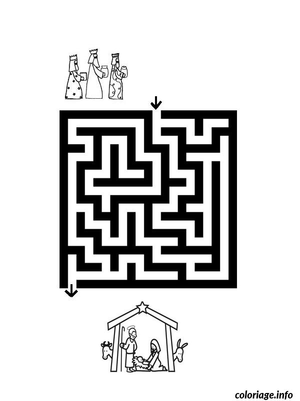 Dessin jeux labyrinthe noel 2 Coloriage Gratuit à Imprimer