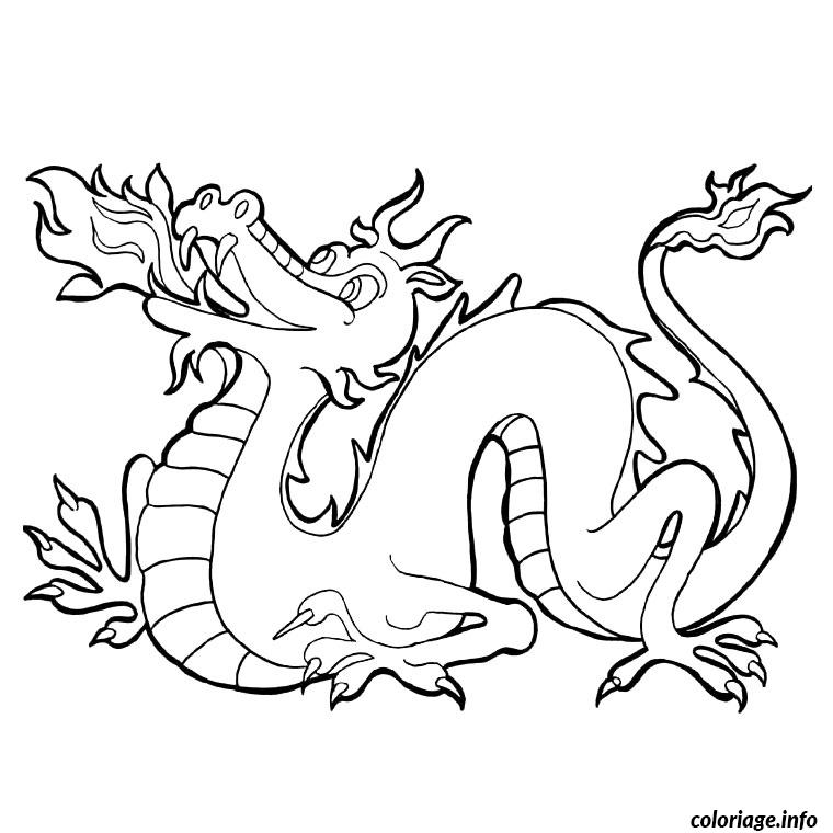 Coloriage Dragon Chinois Dessin à Imprimer