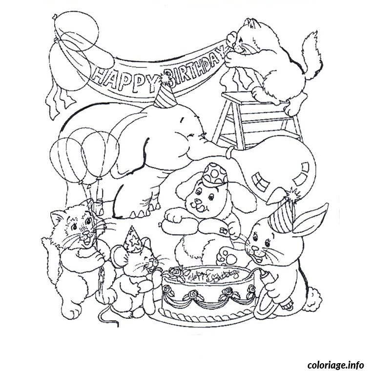 Dessin joyeux anniversaire Coloriage Gratuit à Imprimer