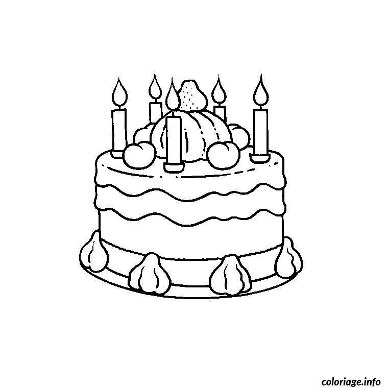 Coloriage A Imprimer De Gateau D Anniversaire