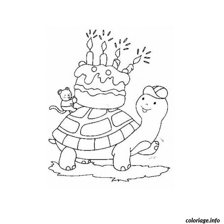 Dessin gateau anniversaire 4 ans Coloriage Gratuit à Imprimer