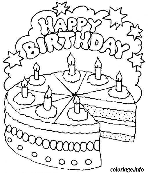 Dessin bon anniversaire Coloriage Gratuit à Imprimer