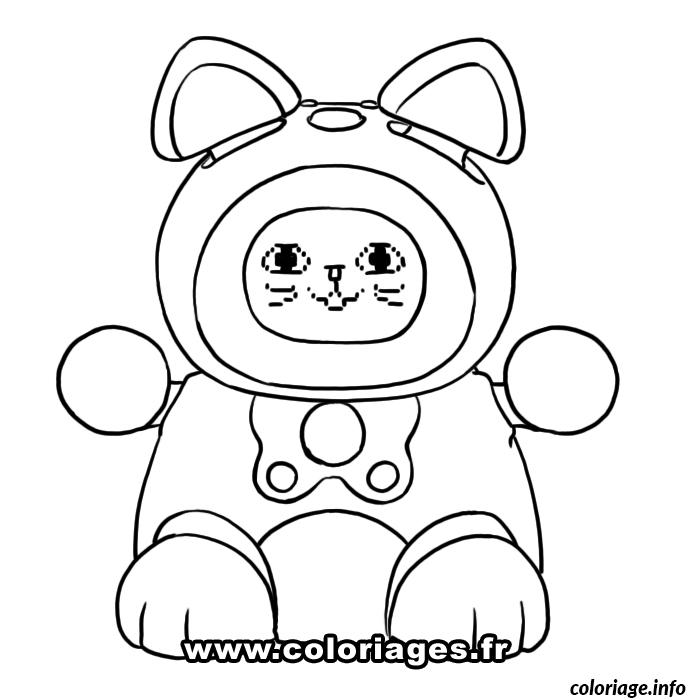 Coloriage Kidiminiz chat rose - Rose à imprimer