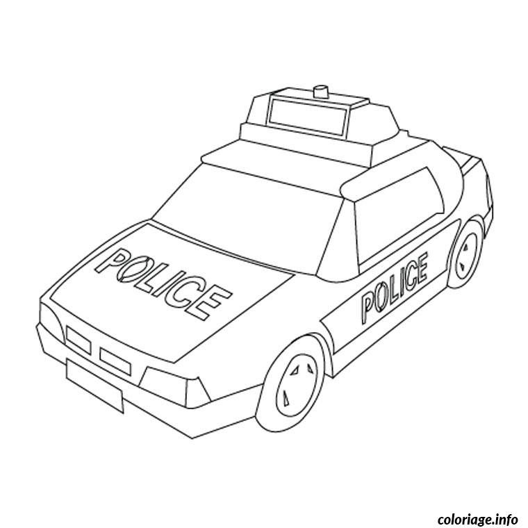 Dessin camion de police Coloriage Gratuit à Imprimer