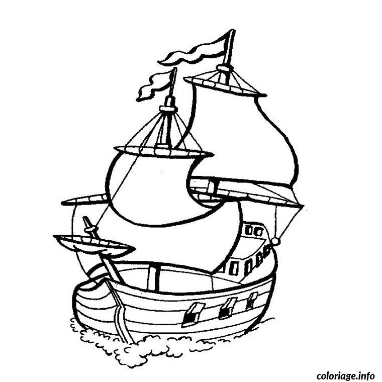 Dessin bateau pirates des caraibes Coloriage Gratuit à Imprimer