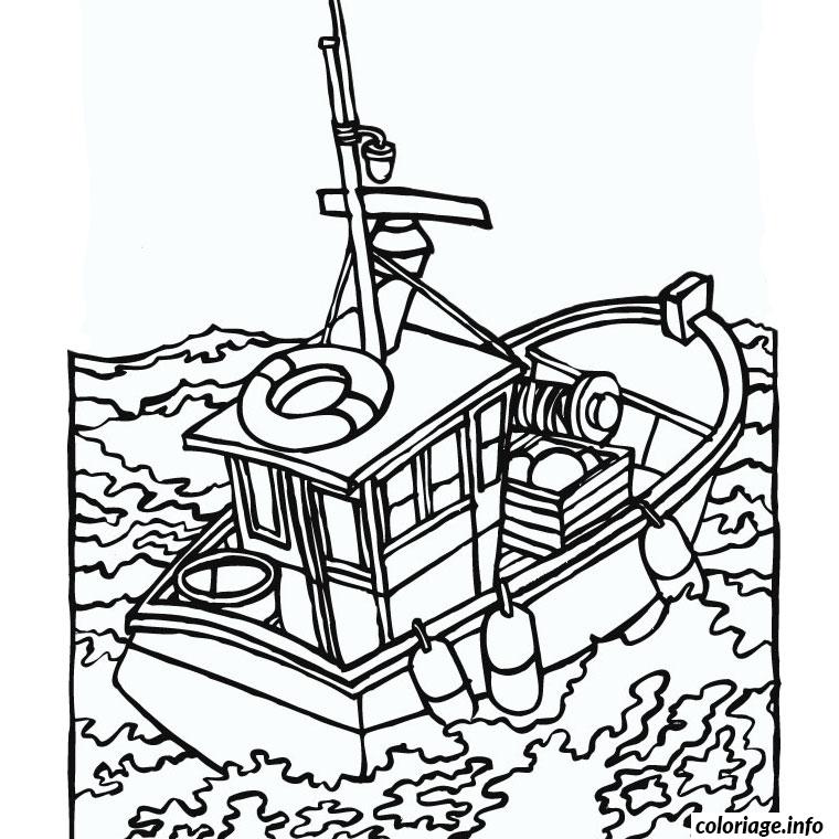 Dessin bateau de peche Coloriage Gratuit à Imprimer