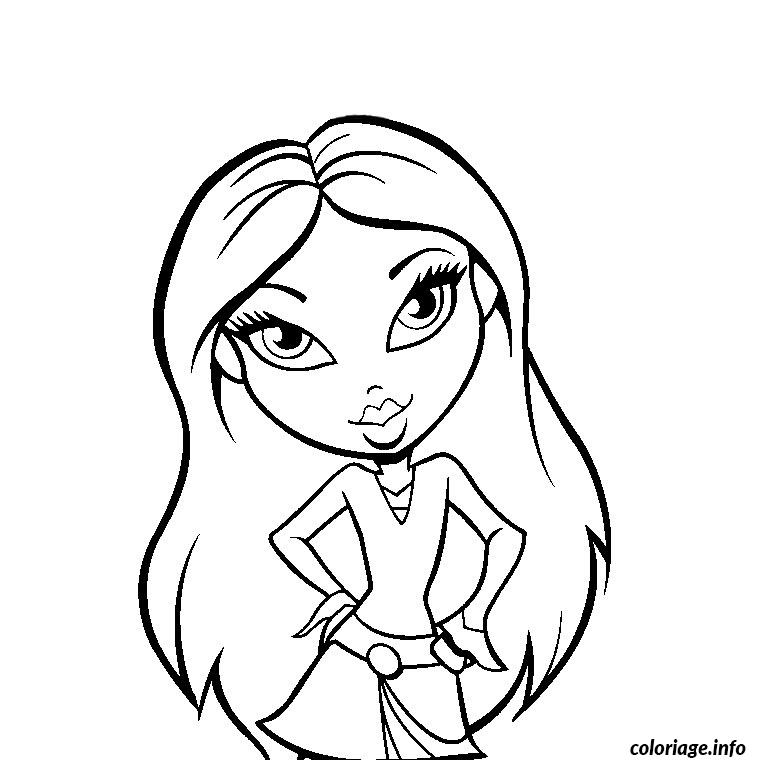 Dessin fille de mode Coloriage Gratuit à Imprimer