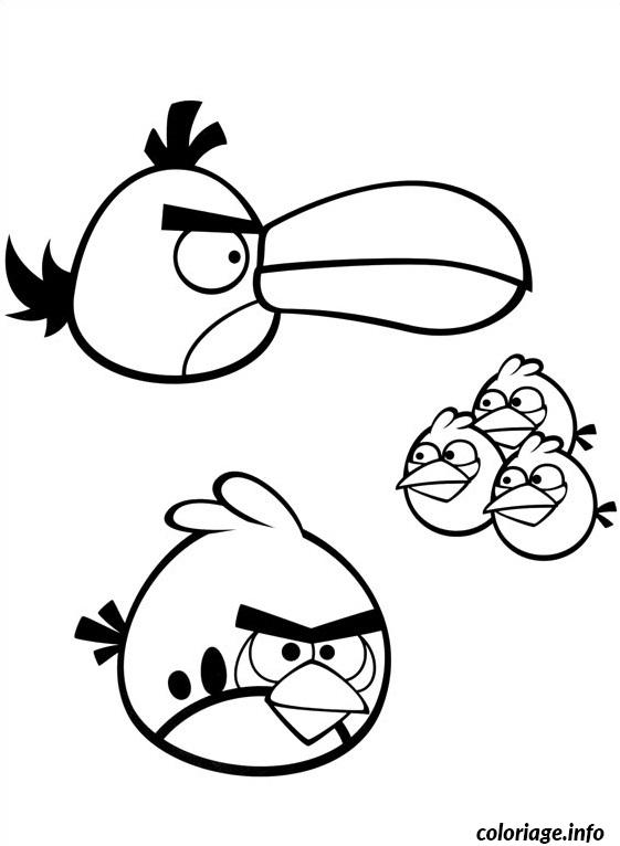 Dessin angry birds petit et grand Coloriage Gratuit à Imprimer