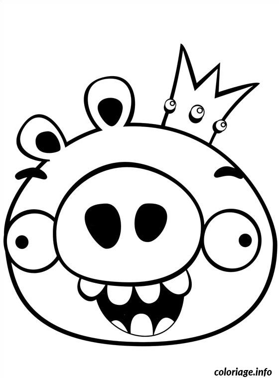 Dessin angry birds le roi cochon Coloriage Gratuit à Imprimer