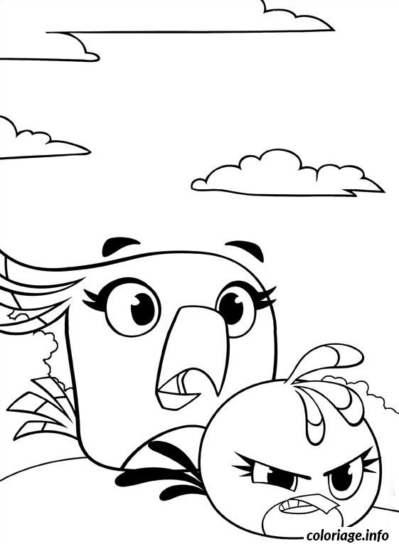 Dessin angry birds stella est fachee Coloriage Gratuit à Imprimer