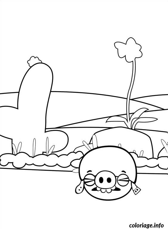 Dessin angry birds cochon sur la route Coloriage Gratuit à Imprimer