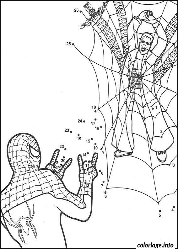 Coloriage 3 Points A Relier Spider Man Dessin à Imprimer