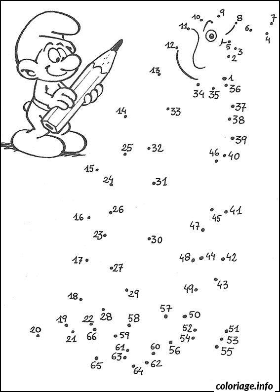 point a relier facile avec un schtroumphe coloriage 2636