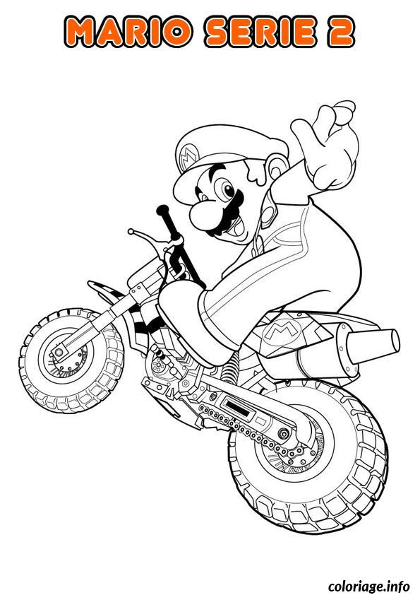 Coloriage Mario Bros Nintendo en action héroïque - Mario bros à imprimer