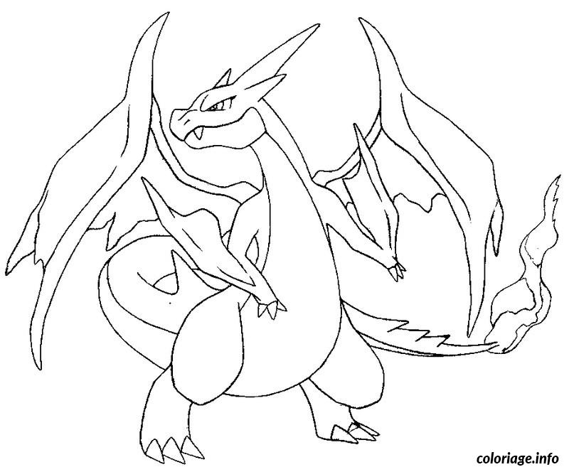 Dessin dracaufeu ex pokemon Coloriage Gratuit à Imprimer