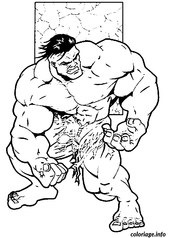 Dessin dessin de l incroyable Hulk Coloriage Gratuit à Imprimer