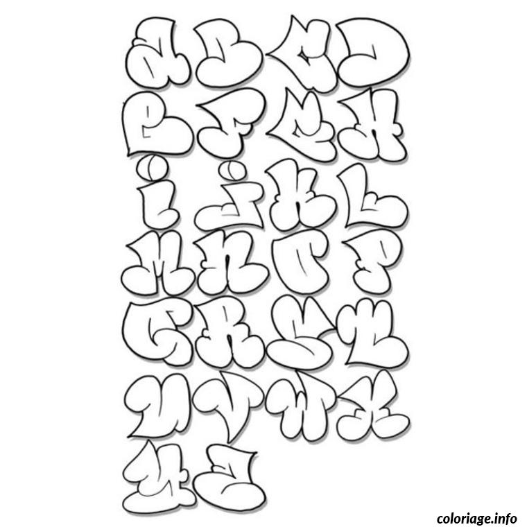 Coloriage Alphabet Facon Graffitis Dessin à Imprimer