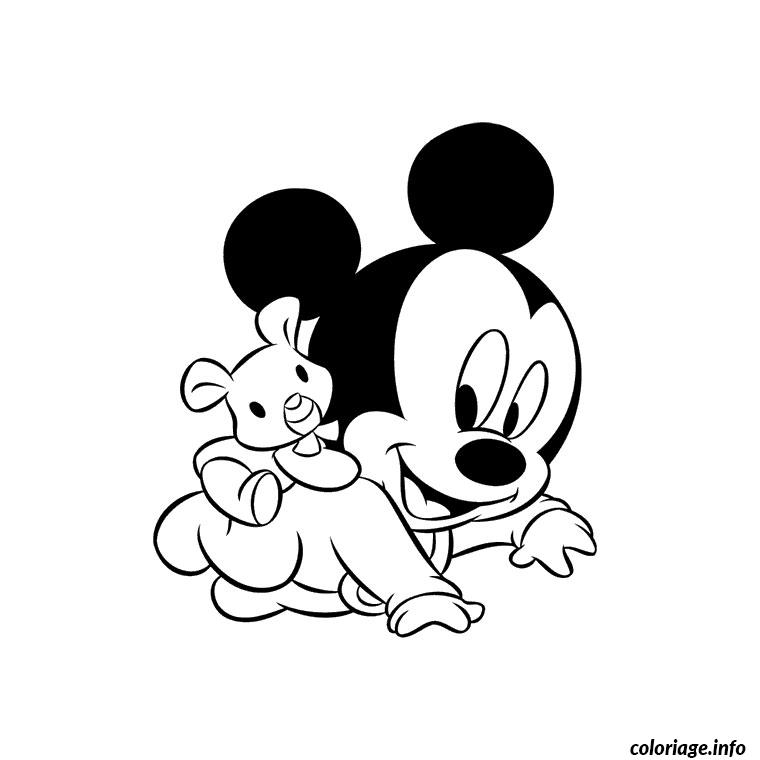 Dessin mickey bebe Coloriage Gratuit à Imprimer