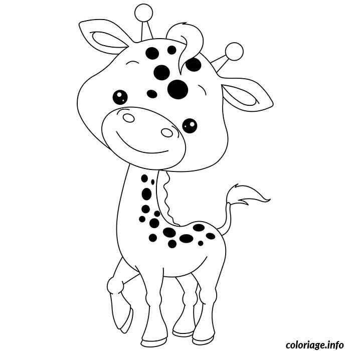 Dessin de bebe girafe Coloriage Gratuit à Imprimer