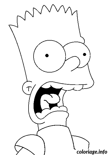 Dessin Bart crie de peur Coloriage Gratuit à Imprimer