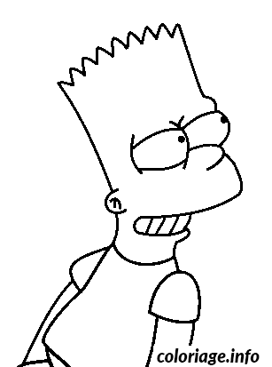 Dessin Bart avec un sourire mesquin Coloriage Gratuit à Imprimer