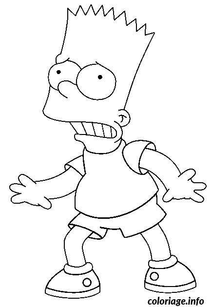 Dessin Bart Simpson a peur Coloriage Gratuit à Imprimer