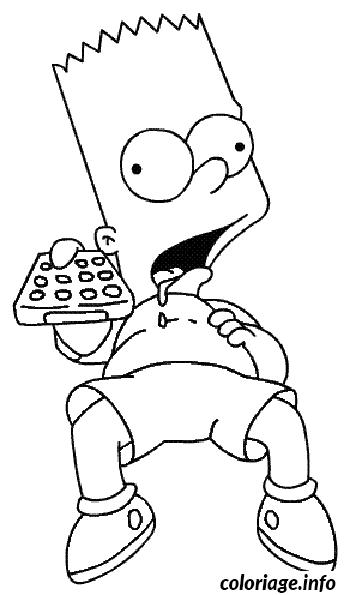 Dessin Bart qui bave devant la tele Coloriage Gratuit à Imprimer