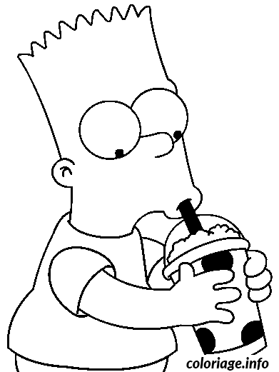 Dessin Bart bois un soda Coloriage Gratuit à Imprimer